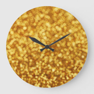 Goldenes Licht Bokeh Abstrakter Hintergrund Große Wanduhr