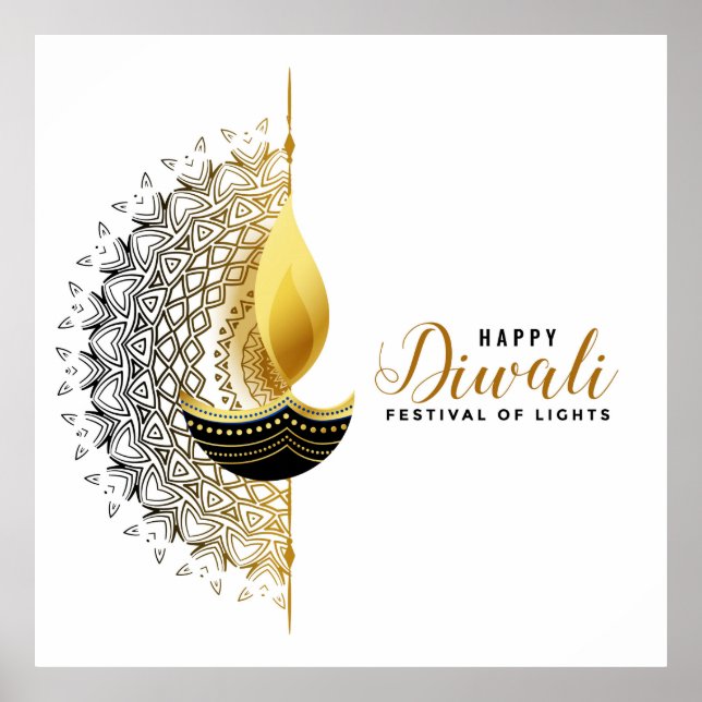 Goldenes Licht: Ein Diwali-Segen Poster (Vorne)