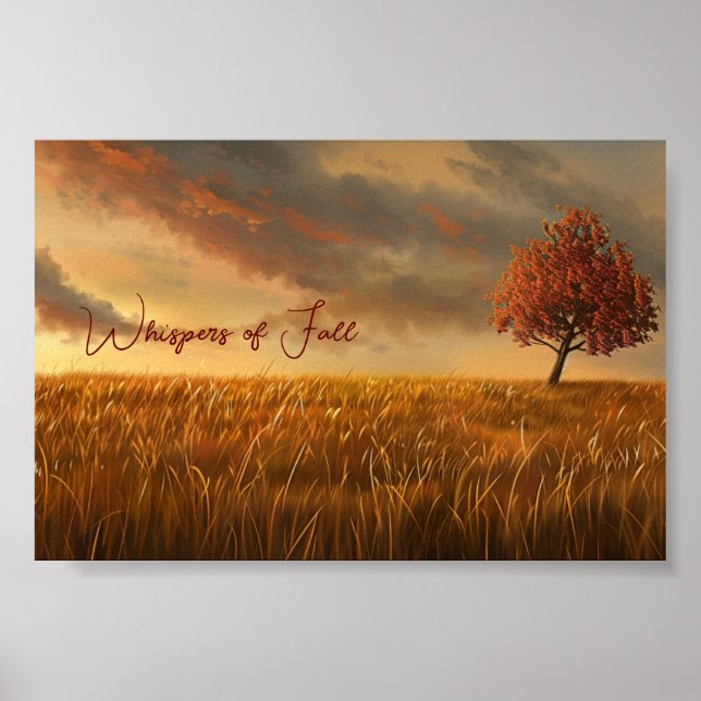 Goldenes Licht im Herbst Wiese Poster (Vorne)