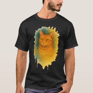 Goldenes Licht: Wasserfarbkatze T-Shirt