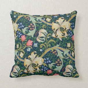 Goldenes Lilien-Wurfs-Kissen Kissen