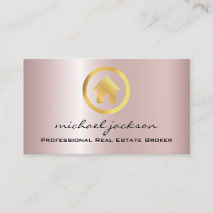Goldenes Logo House Real Anwesen Agent Beruflich Visitenkarte