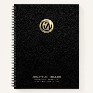 Goldenes Logo-SpiralNotebook mit anpassbarem Text Notizbuch