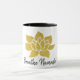 *~* goldenes Lotus atmen Namaste GoldLotus-Yoga Tasse