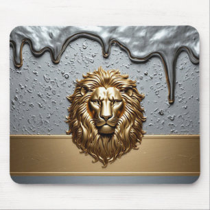 Goldenes Löwen-Emblem Königliches Luxussymbol 🦁 Mousepad