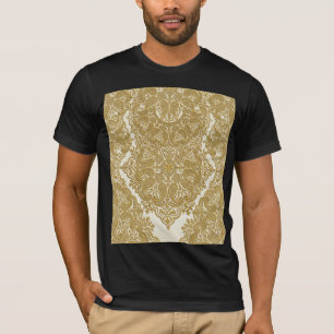 Goldenes Luxus-Paisleymuster-T-Shirt T-Shirt