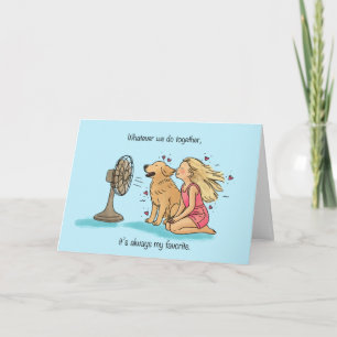 Goldenes Mädchen und Fan Karte
