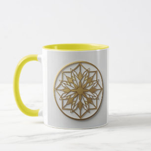 Goldenes Mandala-Medaillon Elegante Kaffeetasse