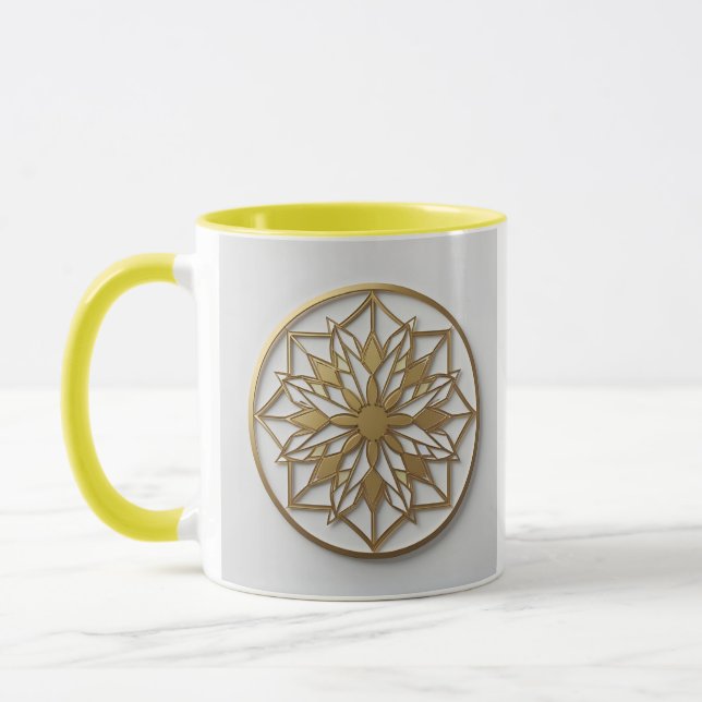 Goldenes Mandala-Medaillon | Elegante Kaffeetasse (Links)