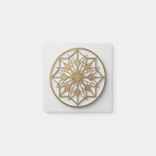 Goldenes Mandala-Medaillon Elegantes Notizbuch Post-it Klebezettel