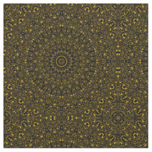 Goldenes Mandala-Muster mit strahlender Symmetrie Stoff