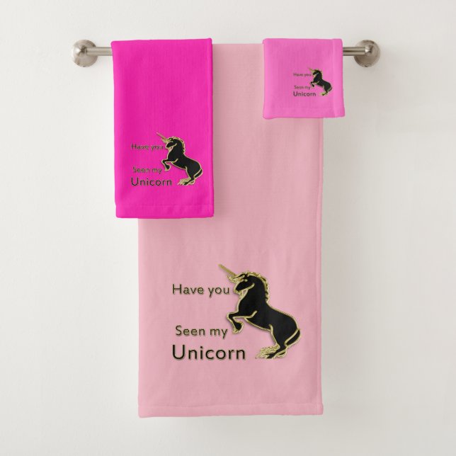 Goldenes Märchen Einhornrosa Badhandtuch Set (Insitu)