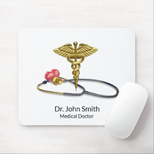 Goldenes medizinisches Stethoskop & Caduceus mit H Mousepad