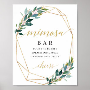 Goldenes Mimosa-Bar Poster