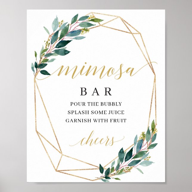 Goldenes Mimosa-Bar Poster (Vorne)