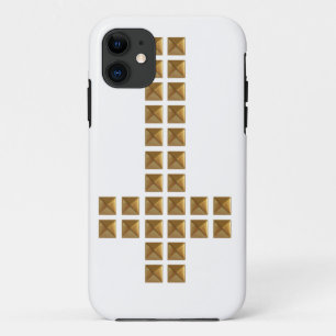 Goldenes, mit Nieten besetztes, umgekehrtes Kreuz Case-Mate iPhone Hülle