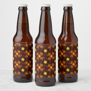 Goldenes modernes Boho-elegantes abstraktes Kunstm Bierflaschenetikett