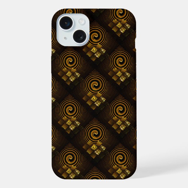 Goldenes modernes Boho-elegantes abstraktes Kunstm iPhone Hülle (Rückseite)