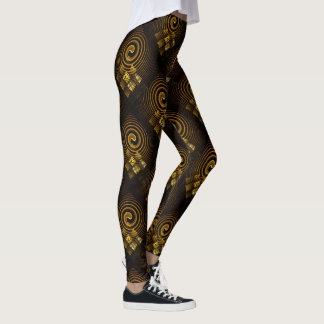 Goldenes modernes Boho-elegantes abstraktes Kunstm Leggings