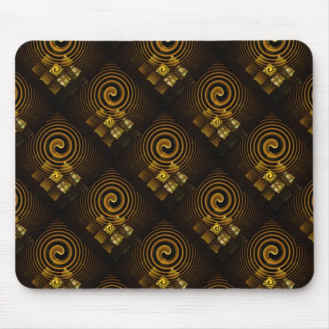 Goldenes modernes Boho-elegantes abstraktes Kunstm Mousepad (Vorne)