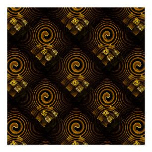 Goldenes modernes Boho-elegantes abstraktes Kunstm Poster