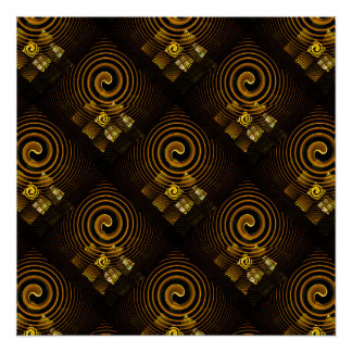 Goldenes modernes Boho-elegantes abstraktes Kunstm Poster
