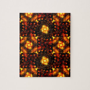 Goldenes modernes Boho-elegantes abstraktes Kunstm Puzzle