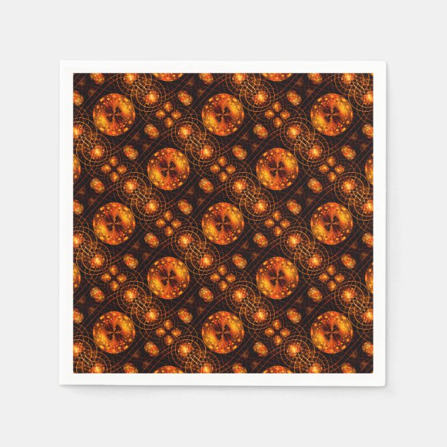 Goldenes modernes Boho-elegantes abstraktes Kunstm Serviette (Vorderseite)