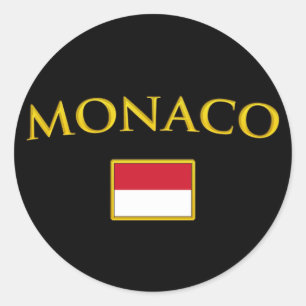 Goldenes Monaco Runder Aufkleber