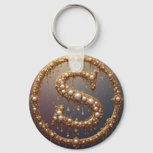 Goldenes Monogramm Anfangsbuchstabe S Schlüsselanhänger