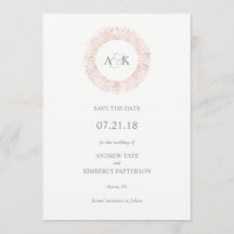 Goldenes Monogramm aus eleganter Rose Save the Dat