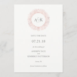 Goldenes Monogramm aus eleganter Rose Save the Dat Date