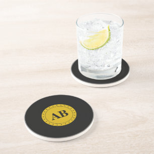 Goldenes Monogramm-Design Untersetzer