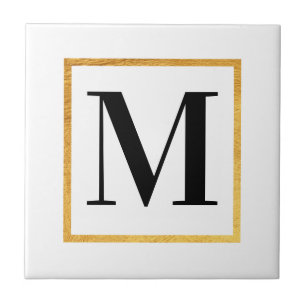 Goldenes Monogramm Fliese
