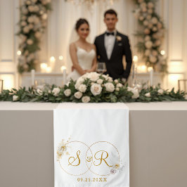 Goldenes Monogramm Namensschild Hochzeitsdeko Tisc Wandteppich