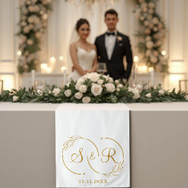 Goldenes Monogramm Namensschild Hochzeitsdeko Tisc Wandteppich
