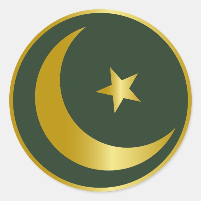 Goldenes Moon & Star Design Runder Aufkleber (Vorderseite)