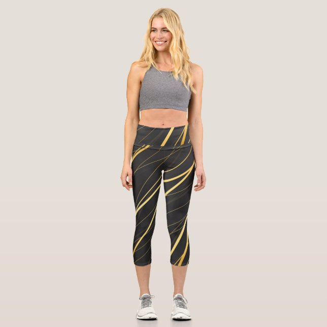 Goldenes Muster 1 Capri Leggings (Vorderseite)