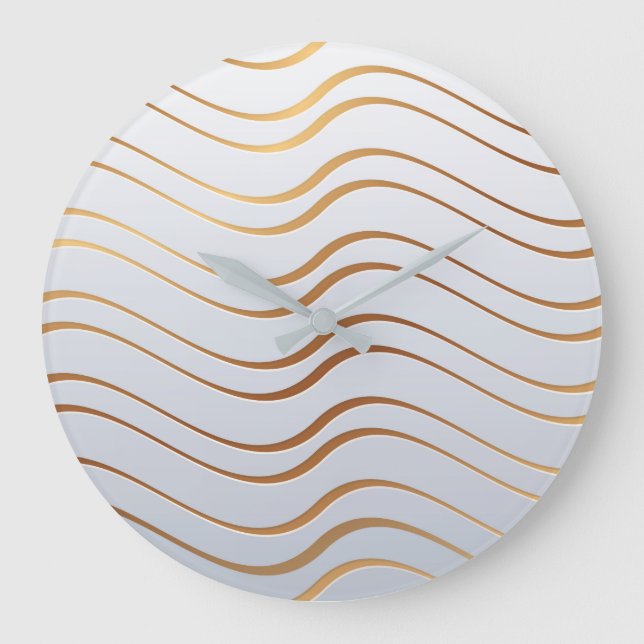 Goldenes Muster 3 Große Wanduhr (Vorderseite)