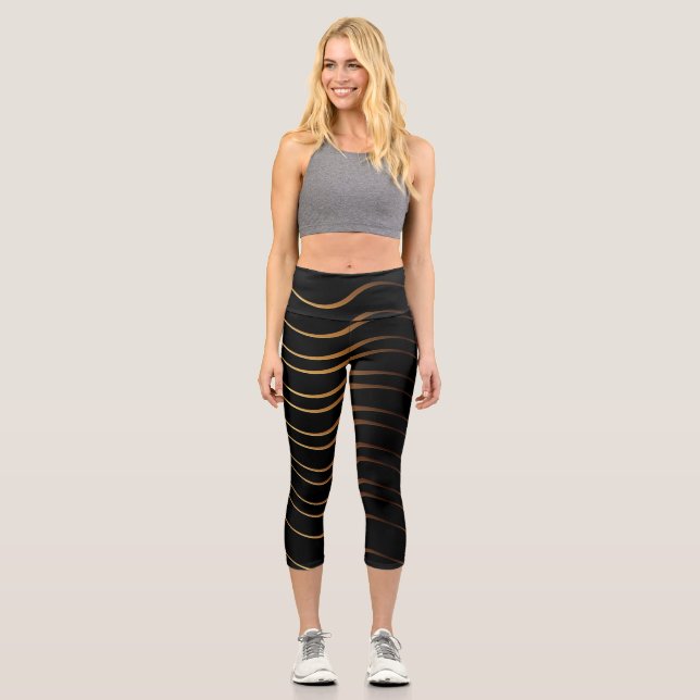 Goldenes Muster 4 Capri Leggings (Vorderseite)