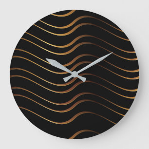 Goldenes Muster 4 Große Wanduhr