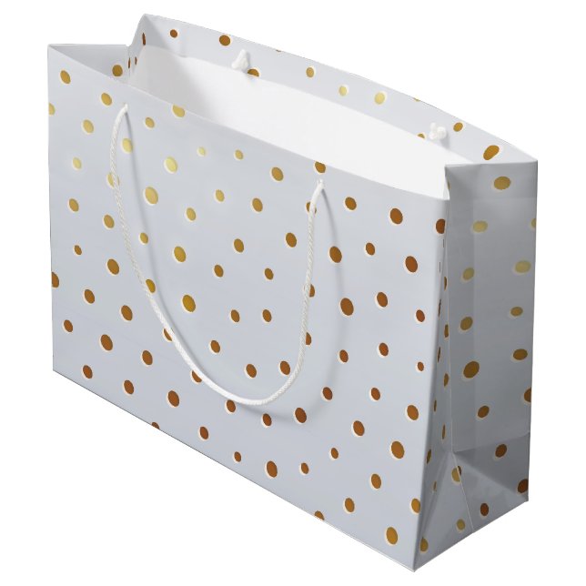 Goldenes Muster 5 Große Geschenktüte (Rückseite Schrägansicht)