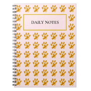 Goldenes Muster in Rosa Notizblock