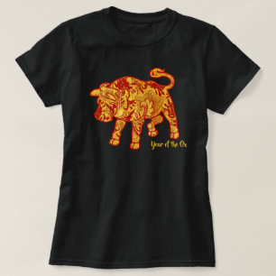 Goldenes Muster Jahr des Ochsen T-Shirt