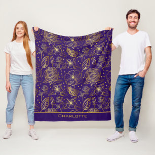 Goldenes, nahtloses Muster personalisiert Fleecedecke