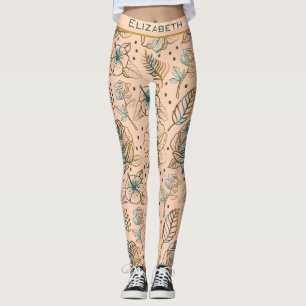Goldenes, nahtloses Muster personalisiert Leggings