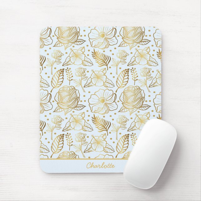 Goldenes, nahtloses Muster personalisiert Mousepad (Mit Mouse)