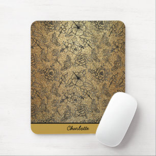 Goldenes, nahtloses Muster personalisiert Mousepad
