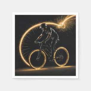Goldenes Neonbike mit leichten Wegen Serviette