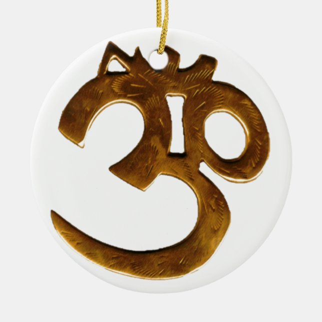Goldenes OM Keramikornament (Vorne)